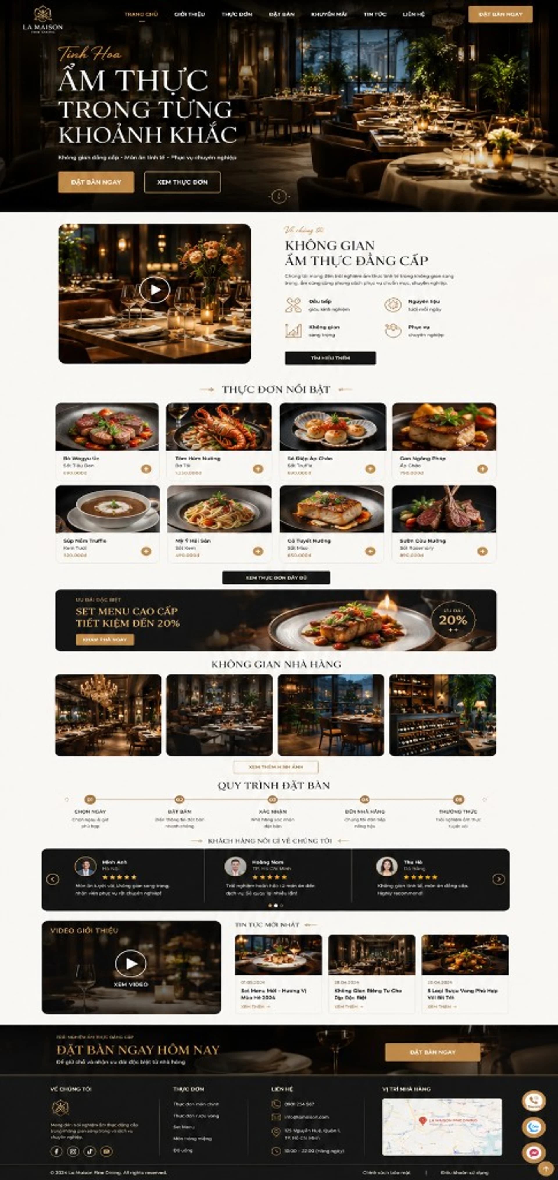 Thiết kế website nhà hàng menu online và QR