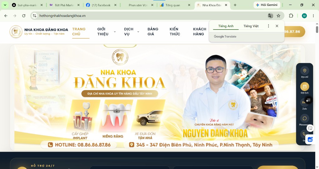 Website Nha Khoa Đăng Khoa — Implant niềng răng Tây Ninh