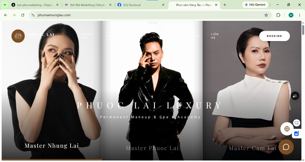 Website Phước Lai Luxury — Permanent Makeup Spa Academy Vũng Tàu