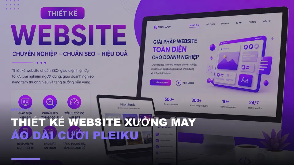 Thiết kế website xưởng may áo dài cưới pleiku