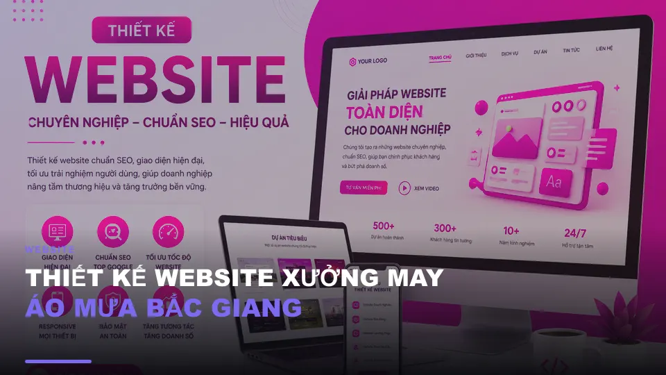 Thiết kế website xưởng may áo mưa bắc giang