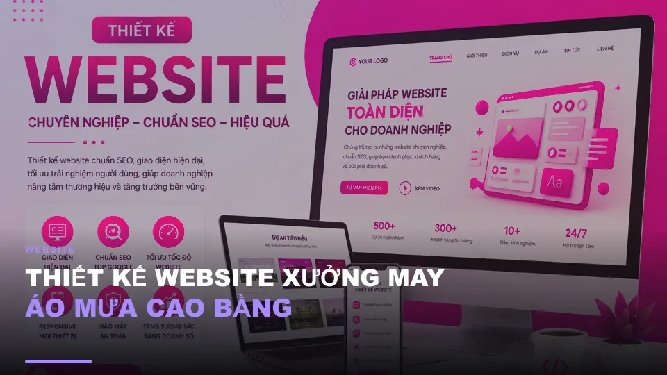Thiết kế website xưởng may áo mưa cao bằng