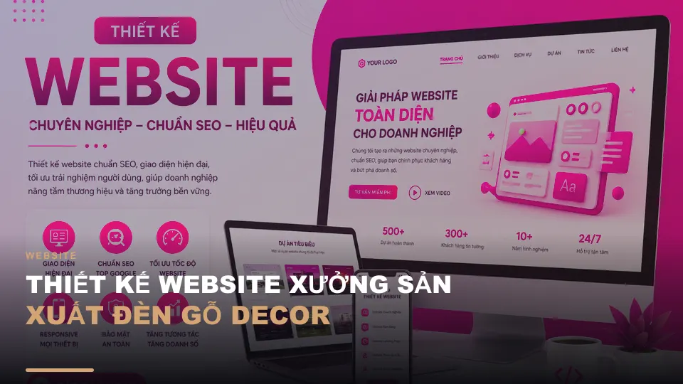 Thiết kế website xưởng sản xuất đèn gỗ decor