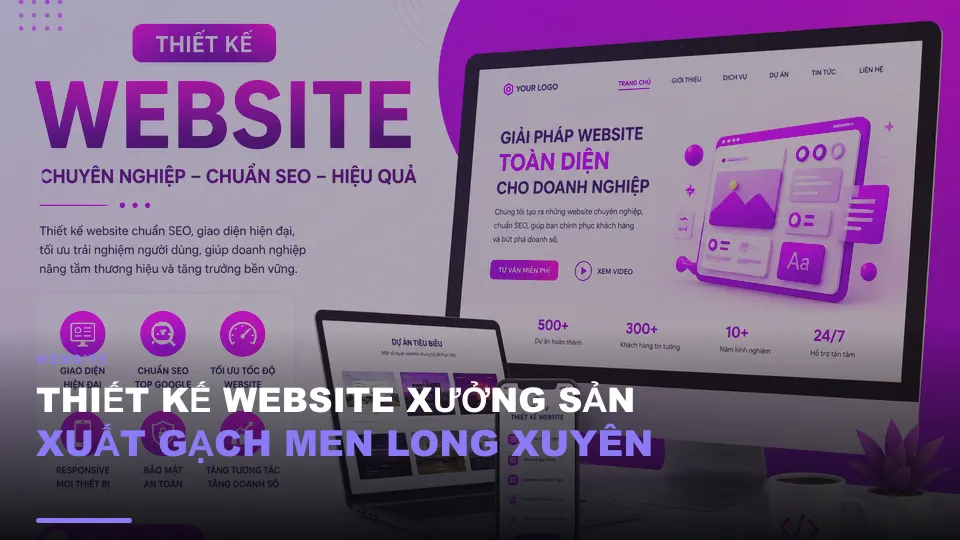 Thiết kế website xưởng sản xuất gạch men long xuyên