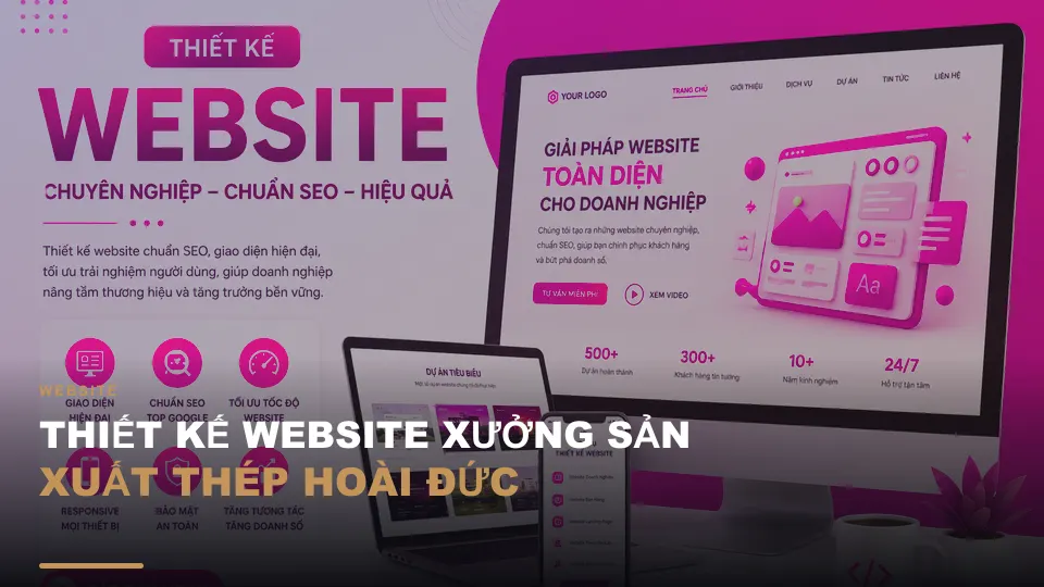 Thiết kế website xưởng sản xuất thép hoài đức
