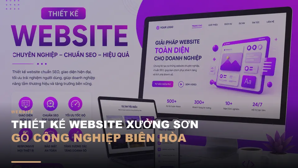 Thiết kế website xưởng sơn gỗ công nghiệp biên hòa