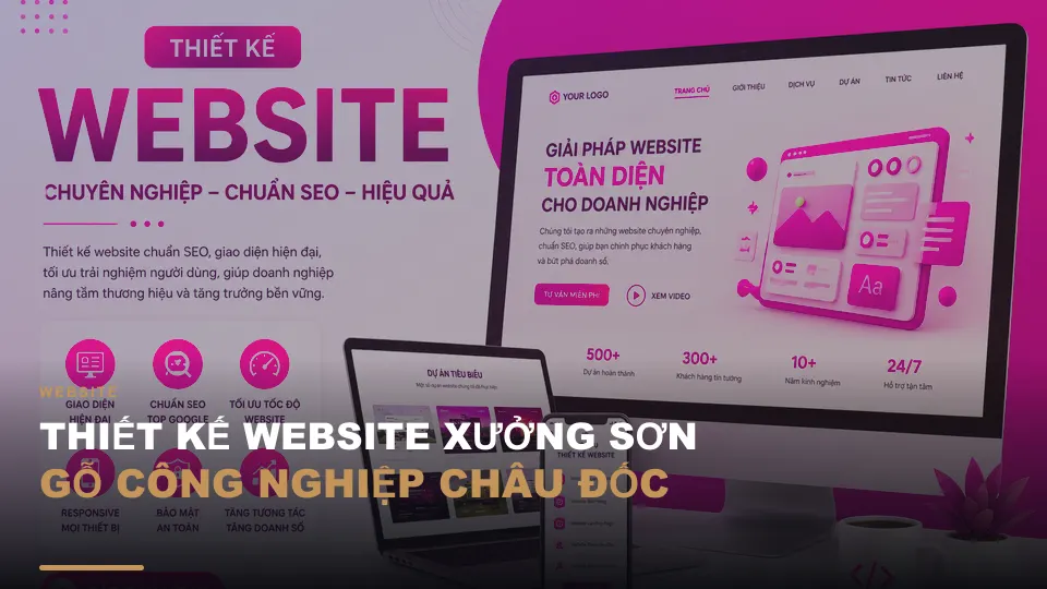 Thiết kế website xưởng sơn gỗ công nghiệp châu đốc
