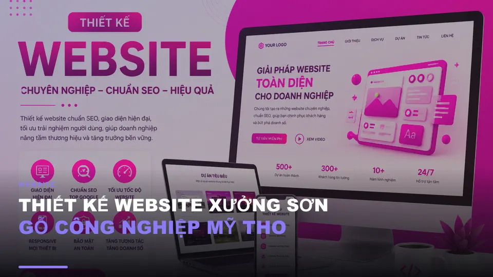 Thiết kế website xưởng sơn gỗ công nghiệp mỹ tho