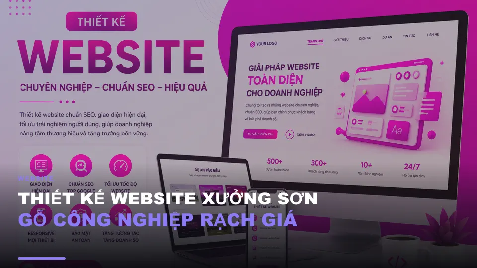 Thiết kế website xưởng sơn gỗ công nghiệp rạch giá
