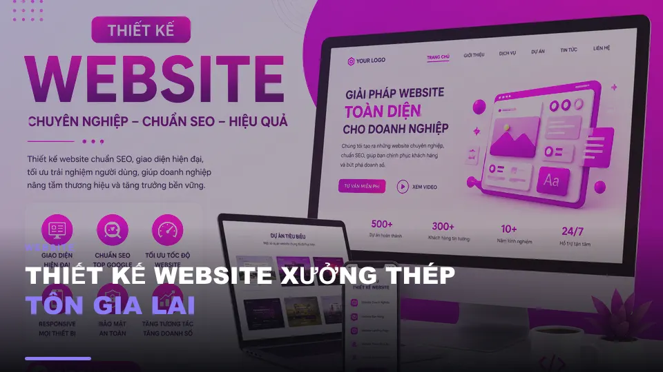 Thiết kế website xưởng thép tôn gia lai
