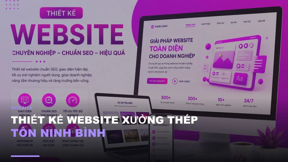 Thiết kế website xưởng thép tôn ninh bình