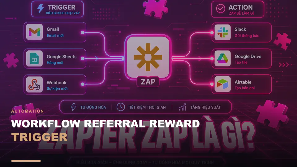 Workflow referral reward trigger