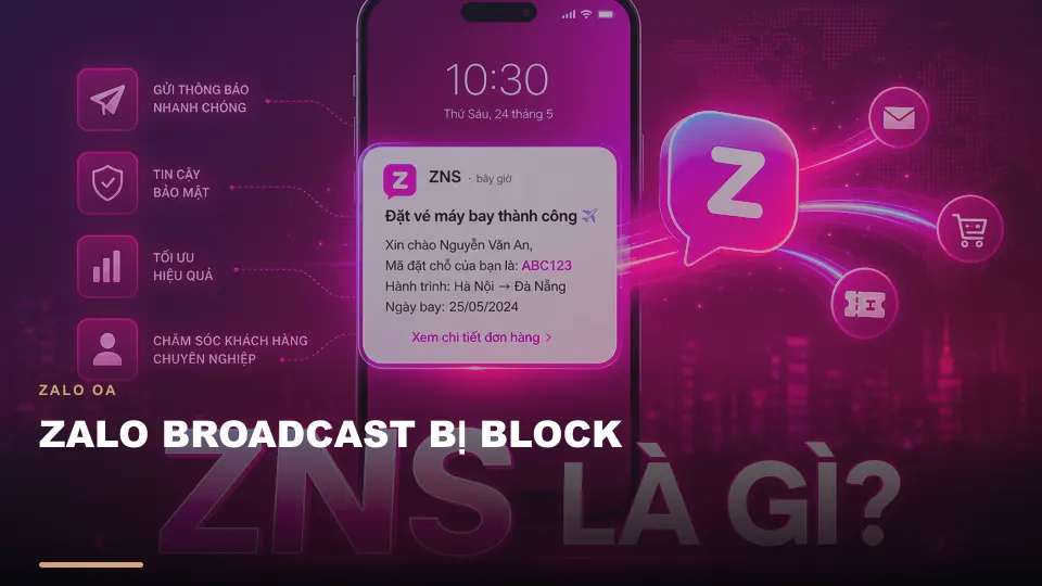 Zalo broadcast bị block