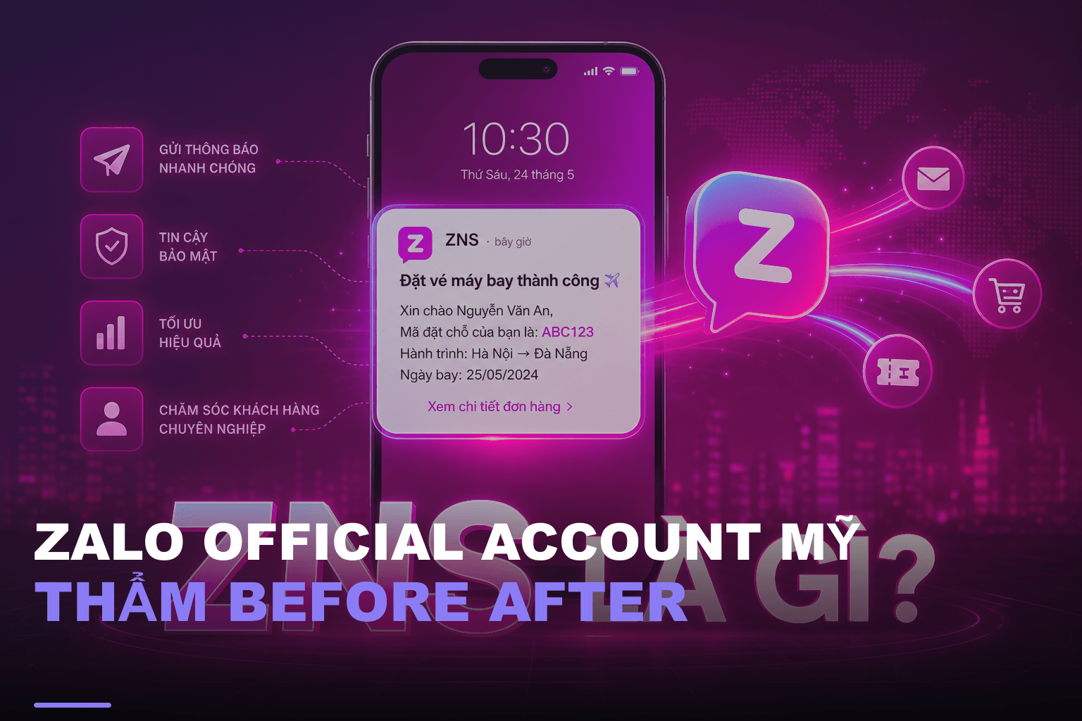 Zalo official account thẩm mỹ before after