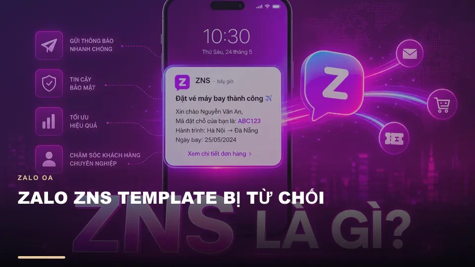 Zalo zns template bị từ chối