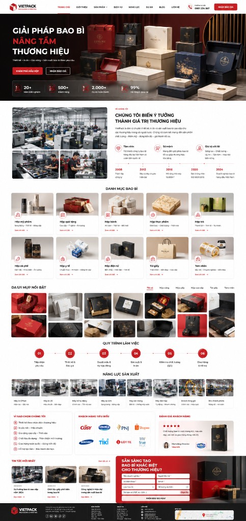 Thiết kế website công ty in ấn