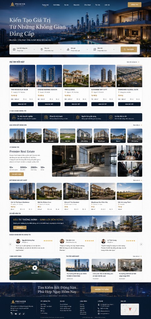 Giao diện website dự án bất động sản