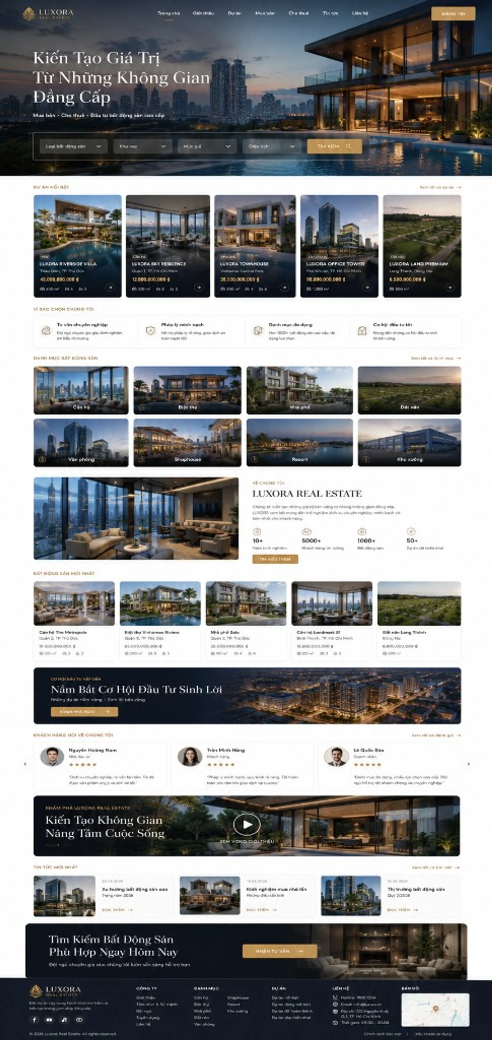 Thiết kế website bất động sản cao cấp