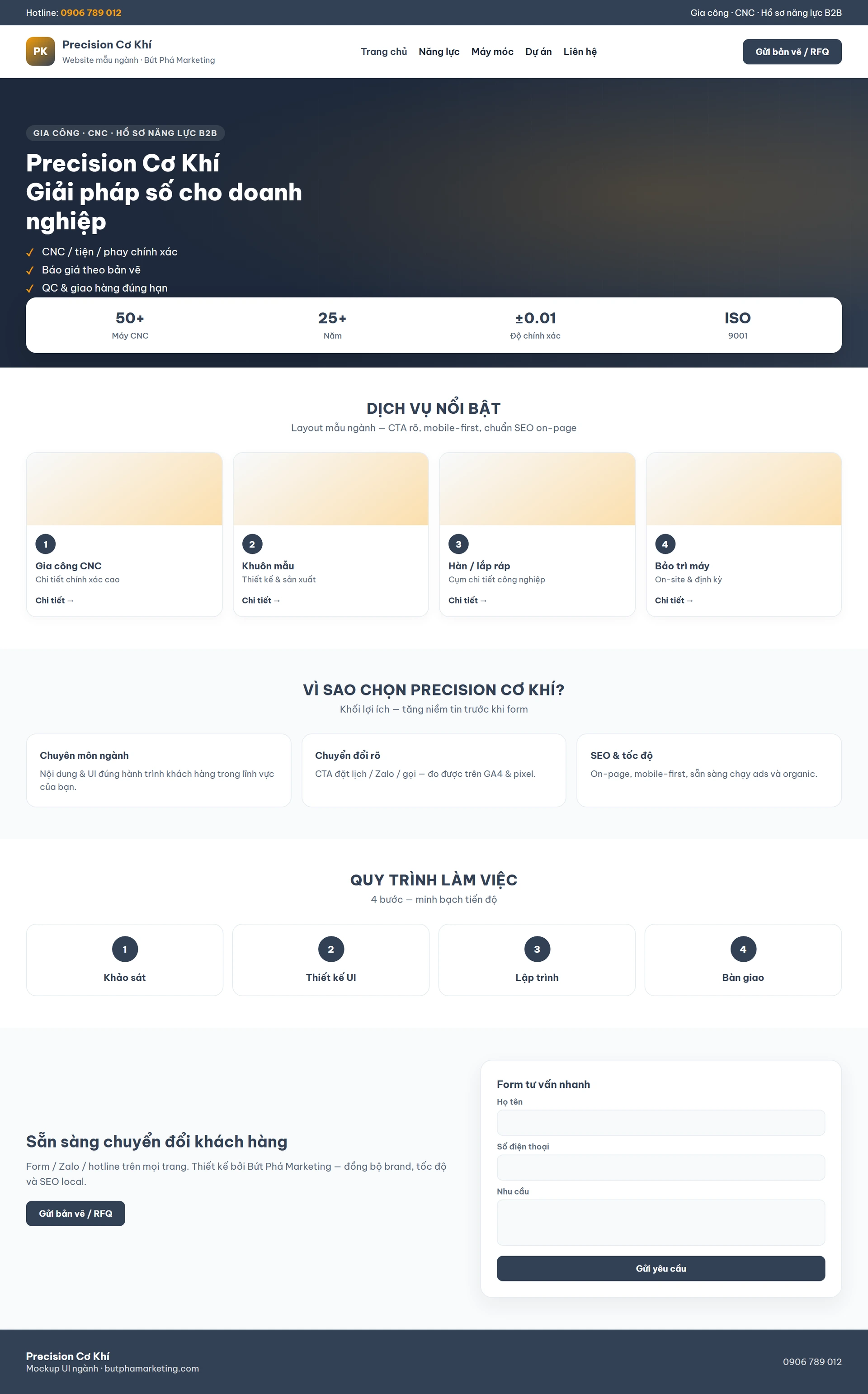 Thiết kế website cơ khí