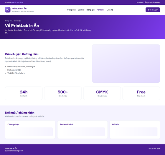 thiết kế website in ấn — mẫu giao diện 4