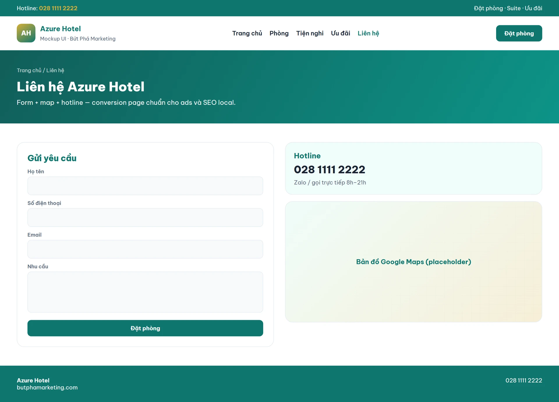 Mẫu thiết kế website khách sạn đẹp