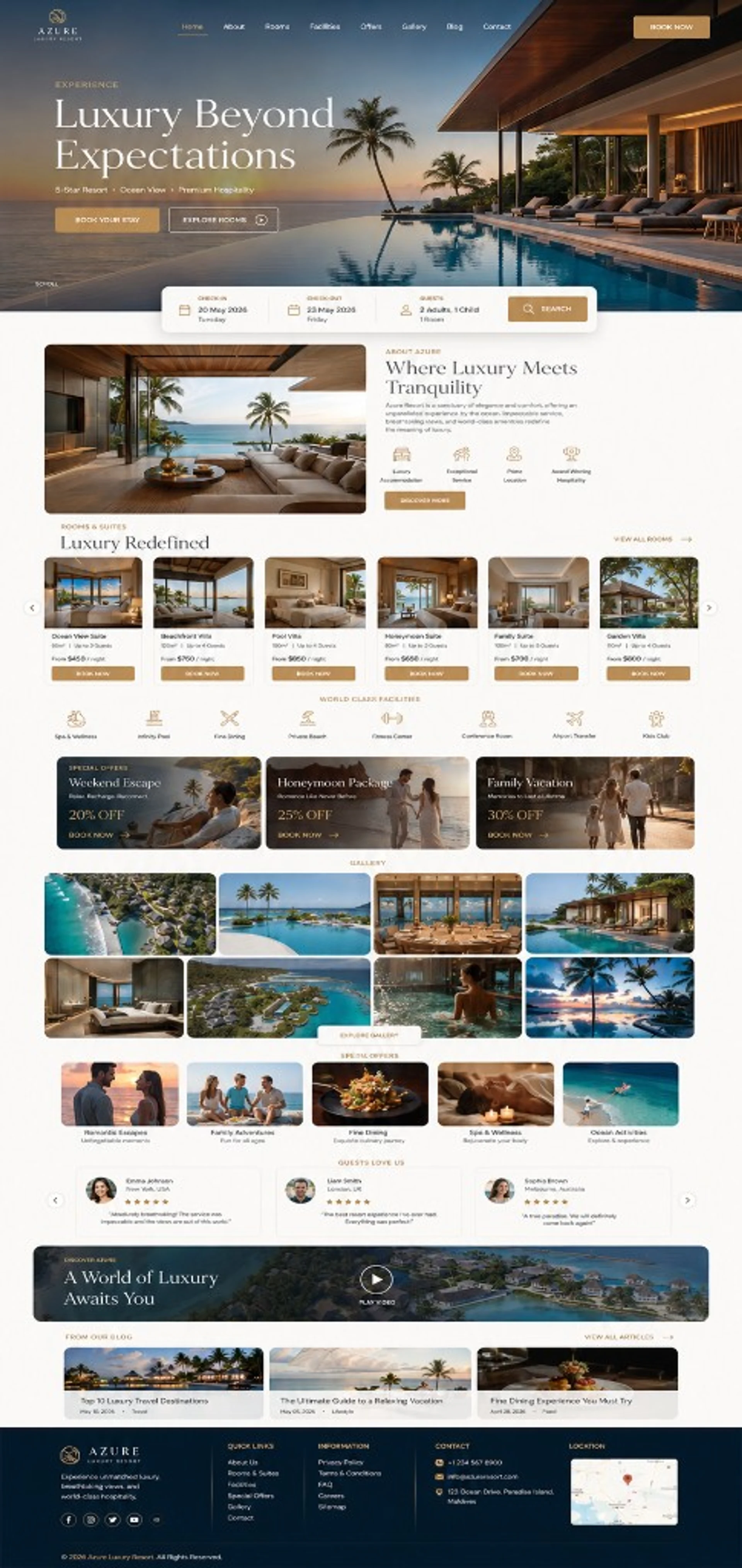 Website khách sạn cao cấp view biển