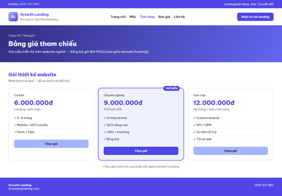 thiết kế landing page — mẫu giao diện 3
