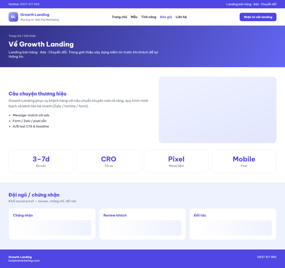 thiết kế landing page — mẫu giao diện 4