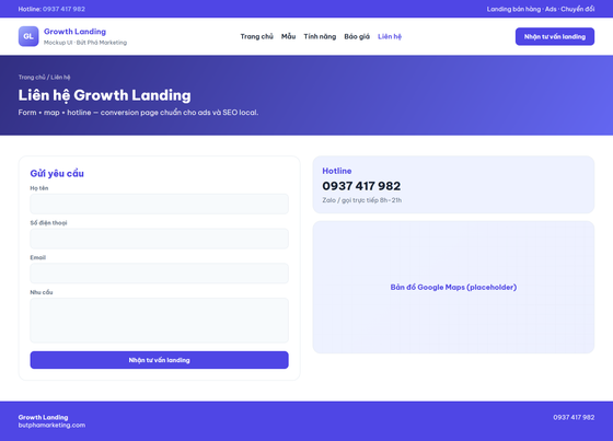thiết kế landing page — mẫu giao diện 5