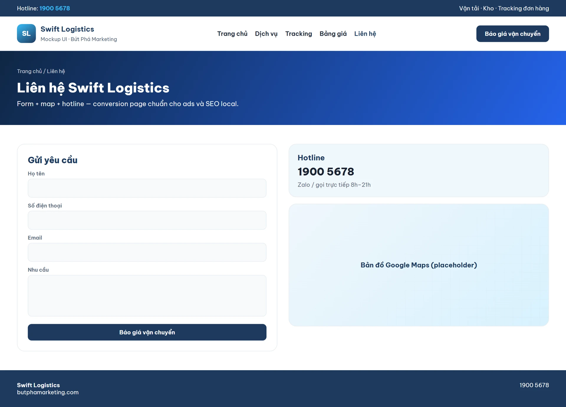 Mẫu thiết kế website vận tải chuẩn SEO