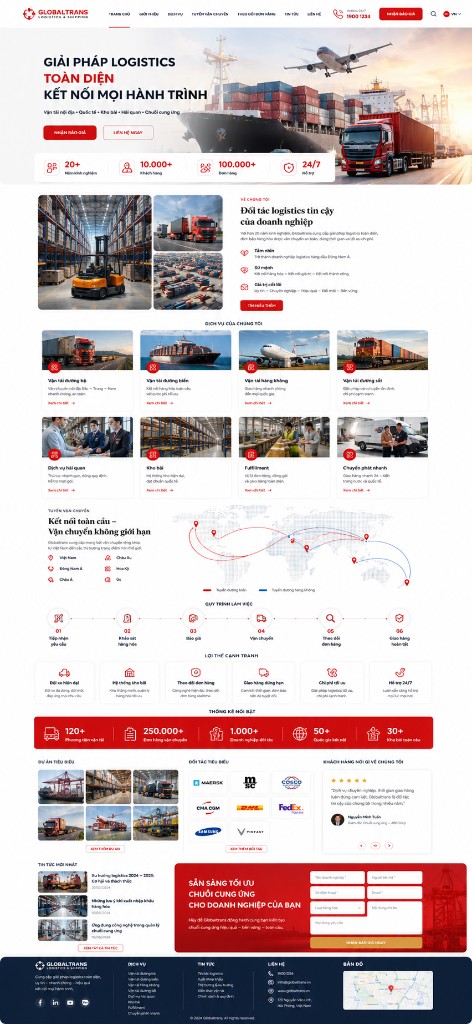 Thiết kế website vận tải logistics
