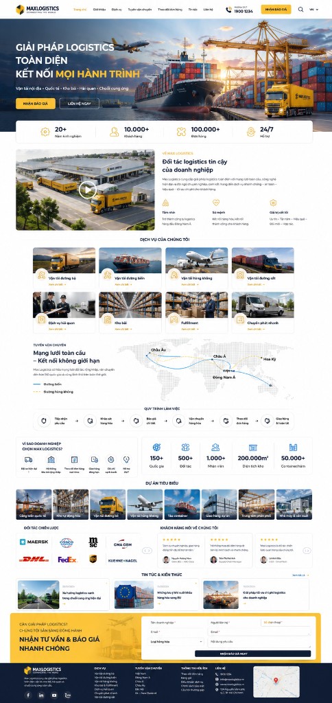 Mẫu thiết kế website vận tải chuẩn SEO