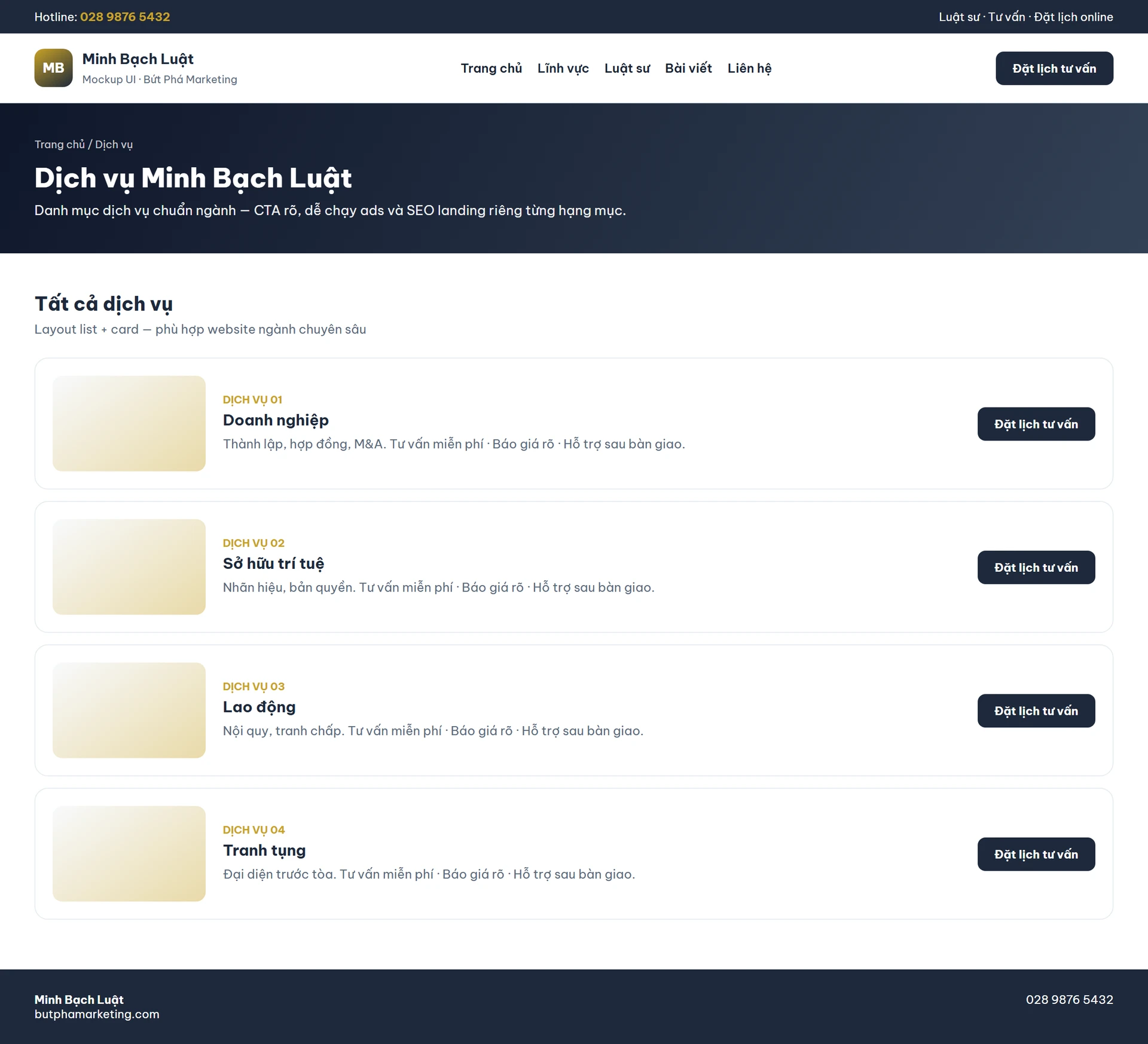 Thiết kế website văn phòng luật sư