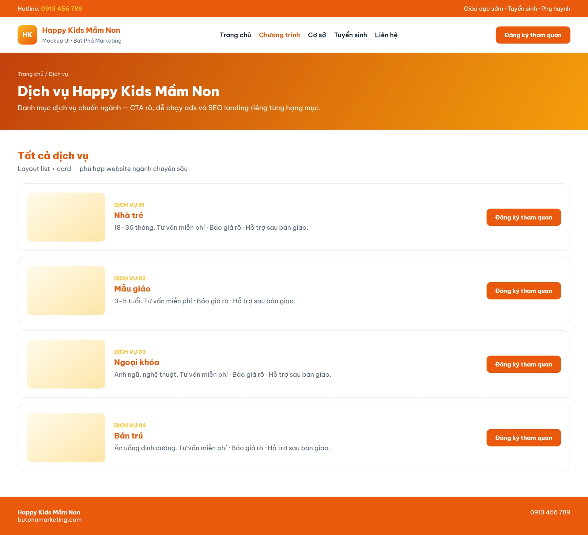 Website trường mầm non chuyên nghiệp
