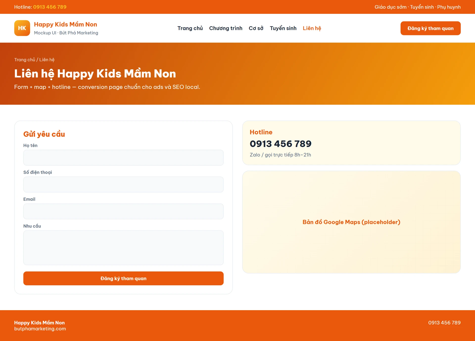 Thiết kế website trường mầm non