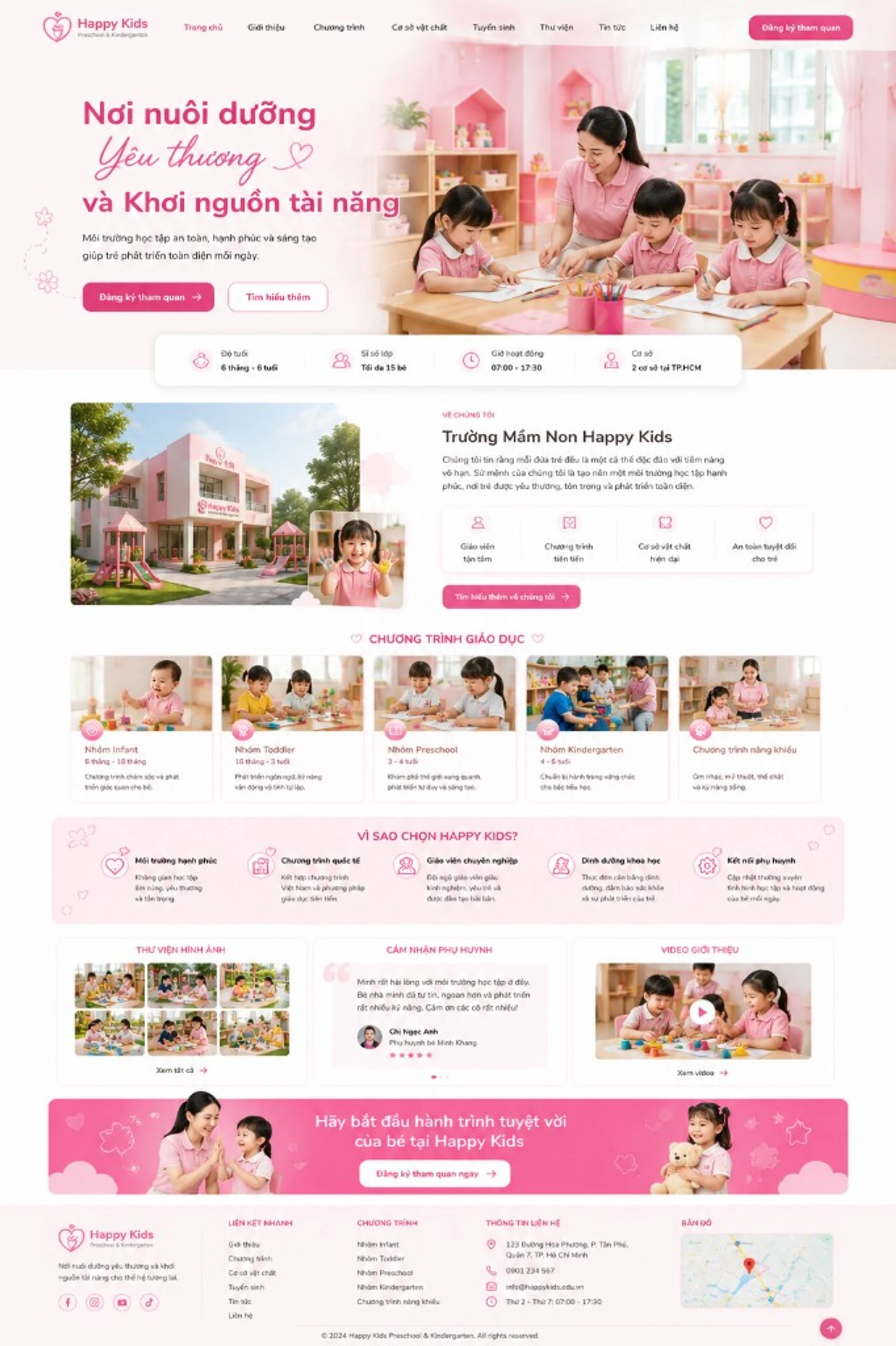 Thiết kế website mầm non hiện đại