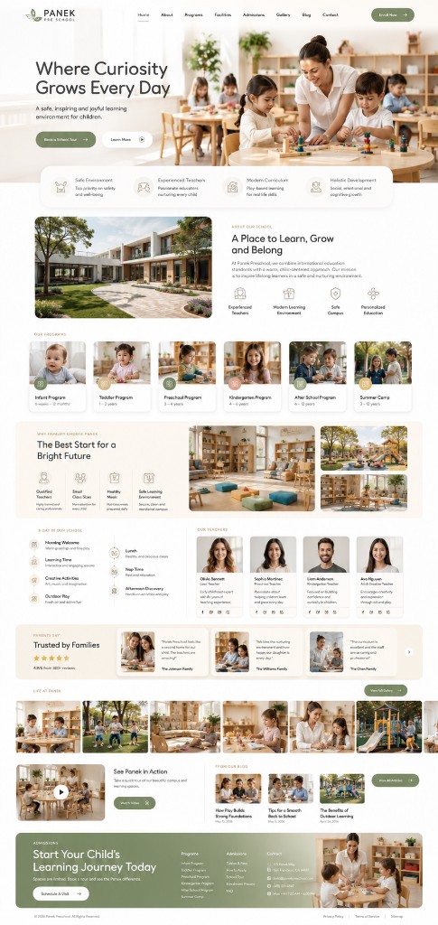 Mẫu thiết kế website mầm non đẹp