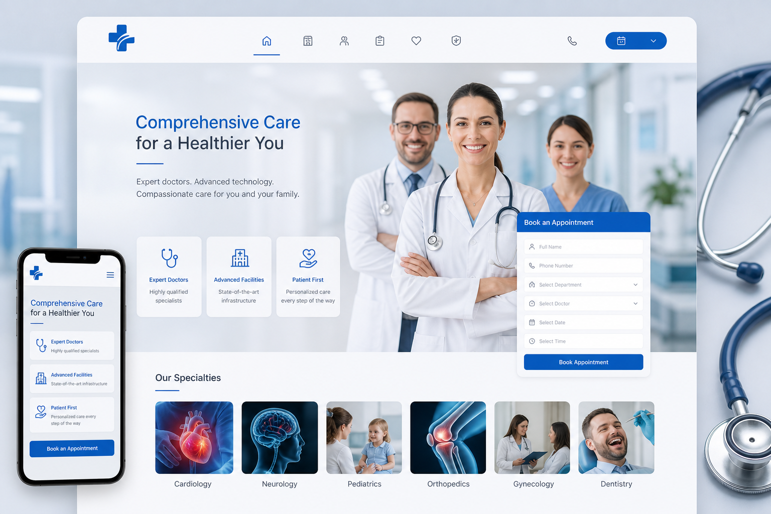 thiết kế website phòng khám