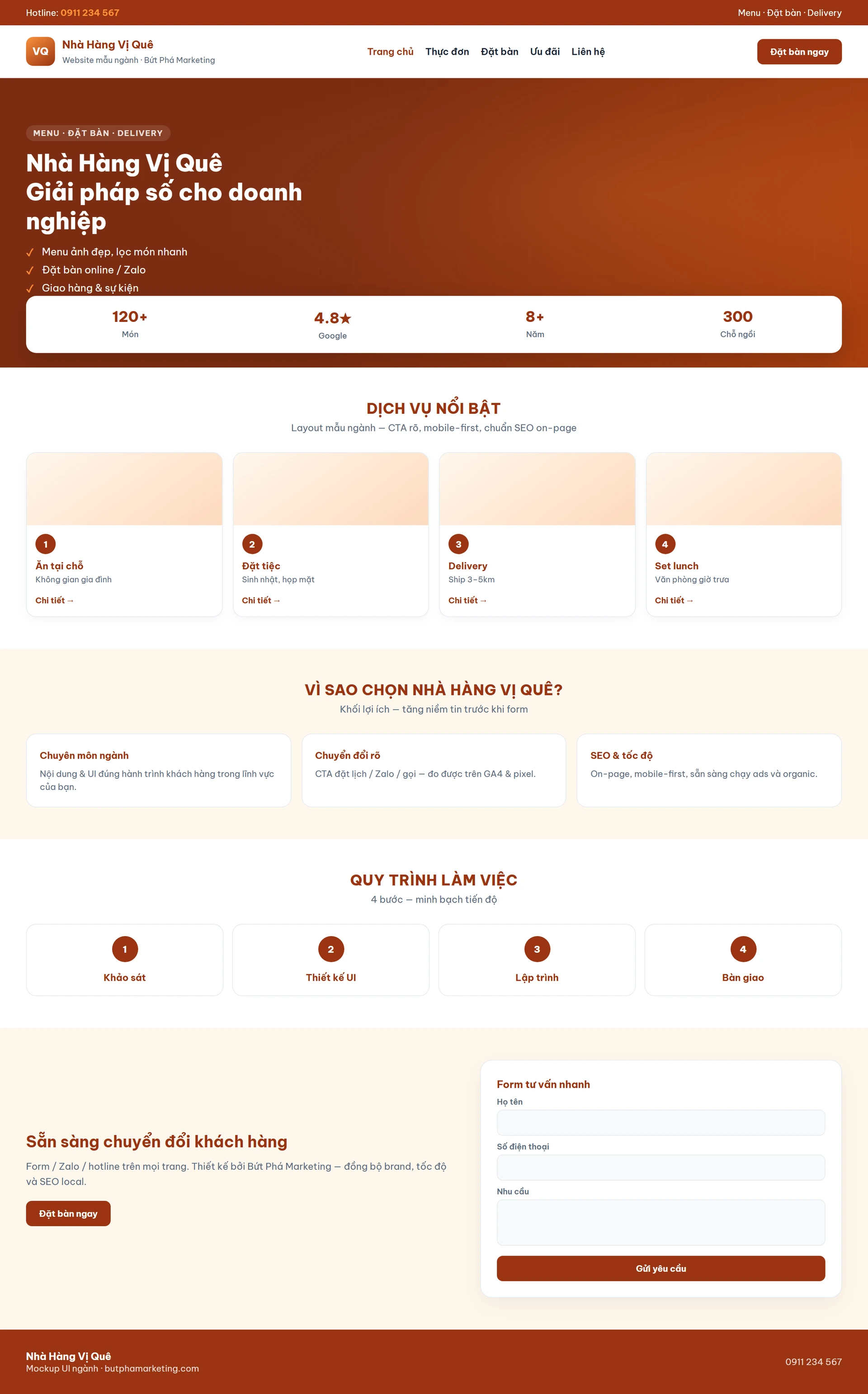 Thiết kế website nhà hàng