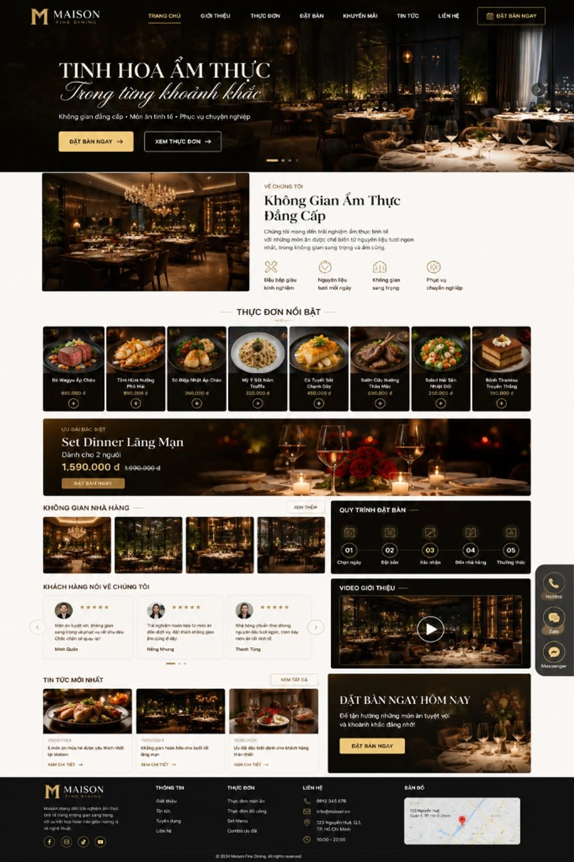 Thiết kế website nhà hàng