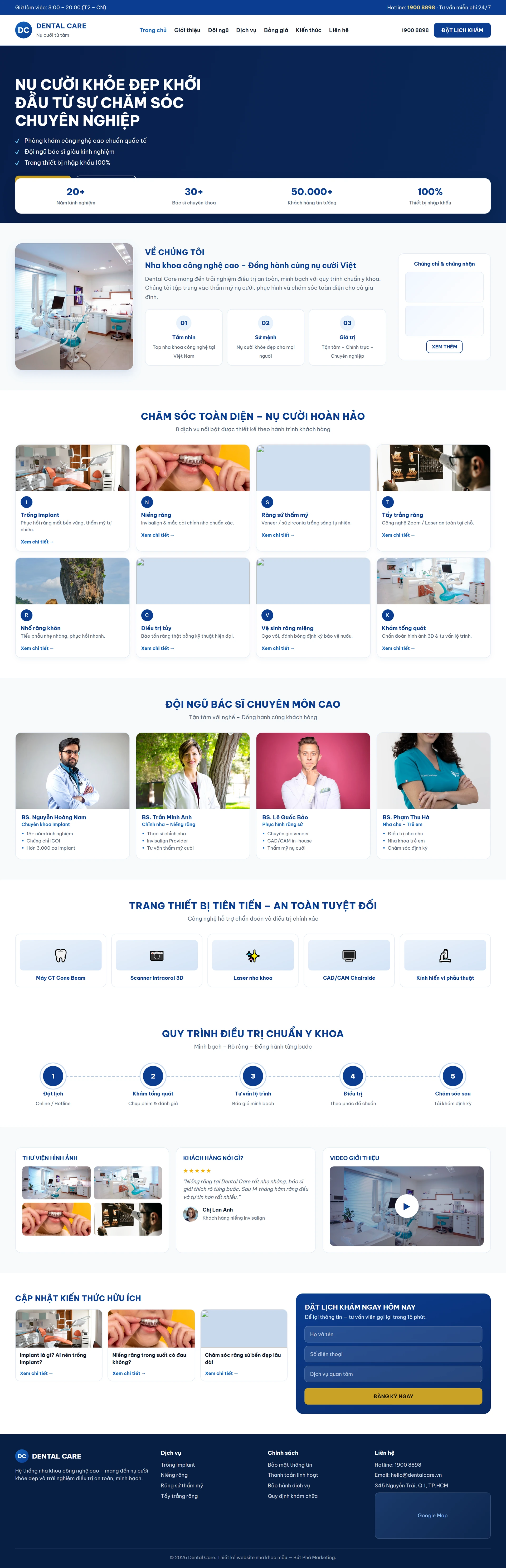 Thiết kế website nha khoa