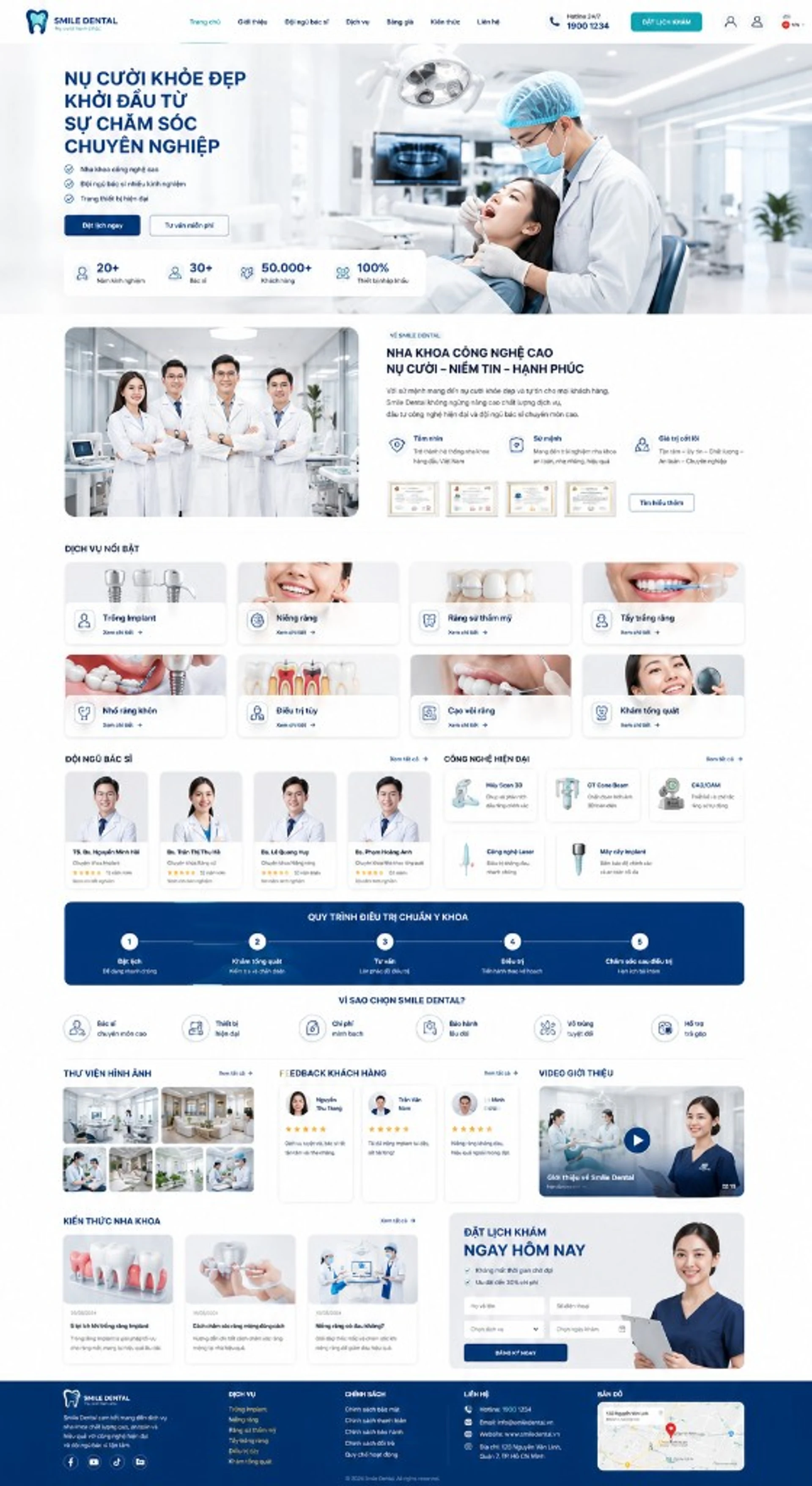 Thiết kế website nha khoa hiện đại
