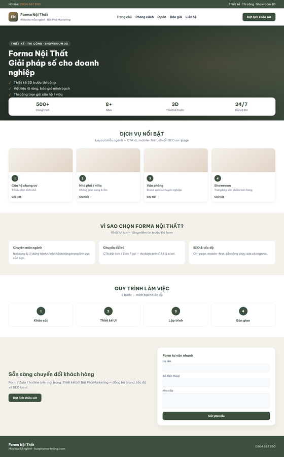 thiết kế website nội thất — mẫu giao diện 1
