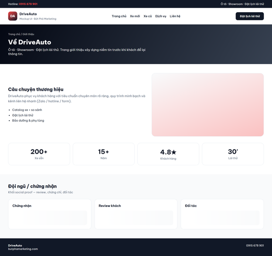 thiết kế website đại lý ô tô — mẫu giao diện 4