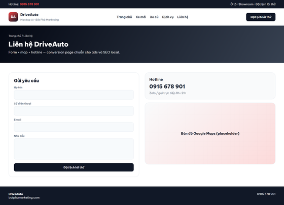 thiết kế website đại lý ô tô — mẫu giao diện 5