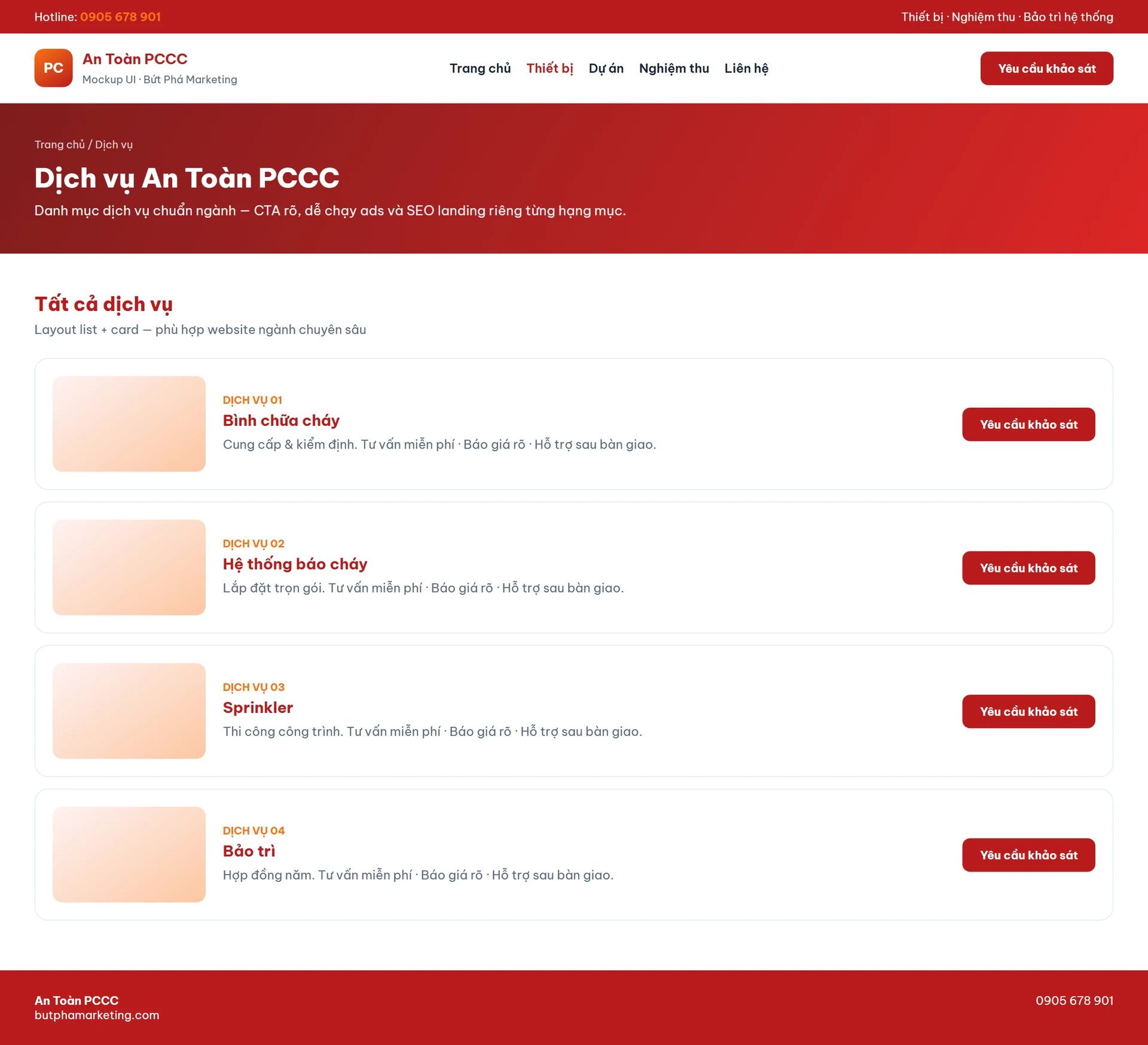 Thiết kế website phòng cháy chữa cháy