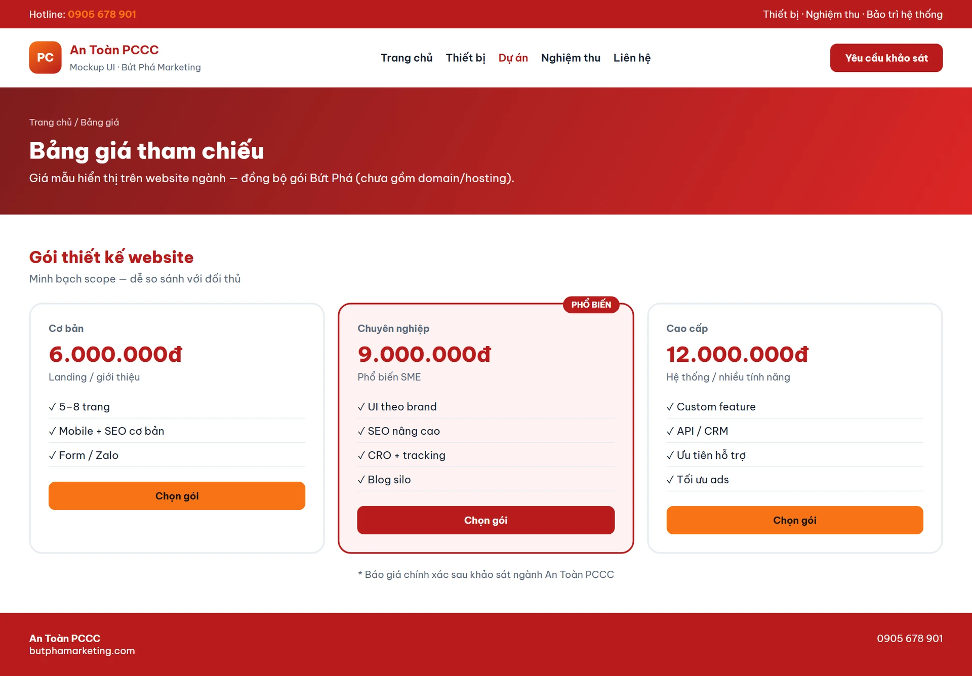 Website công ty PCCC chuyên nghiệp