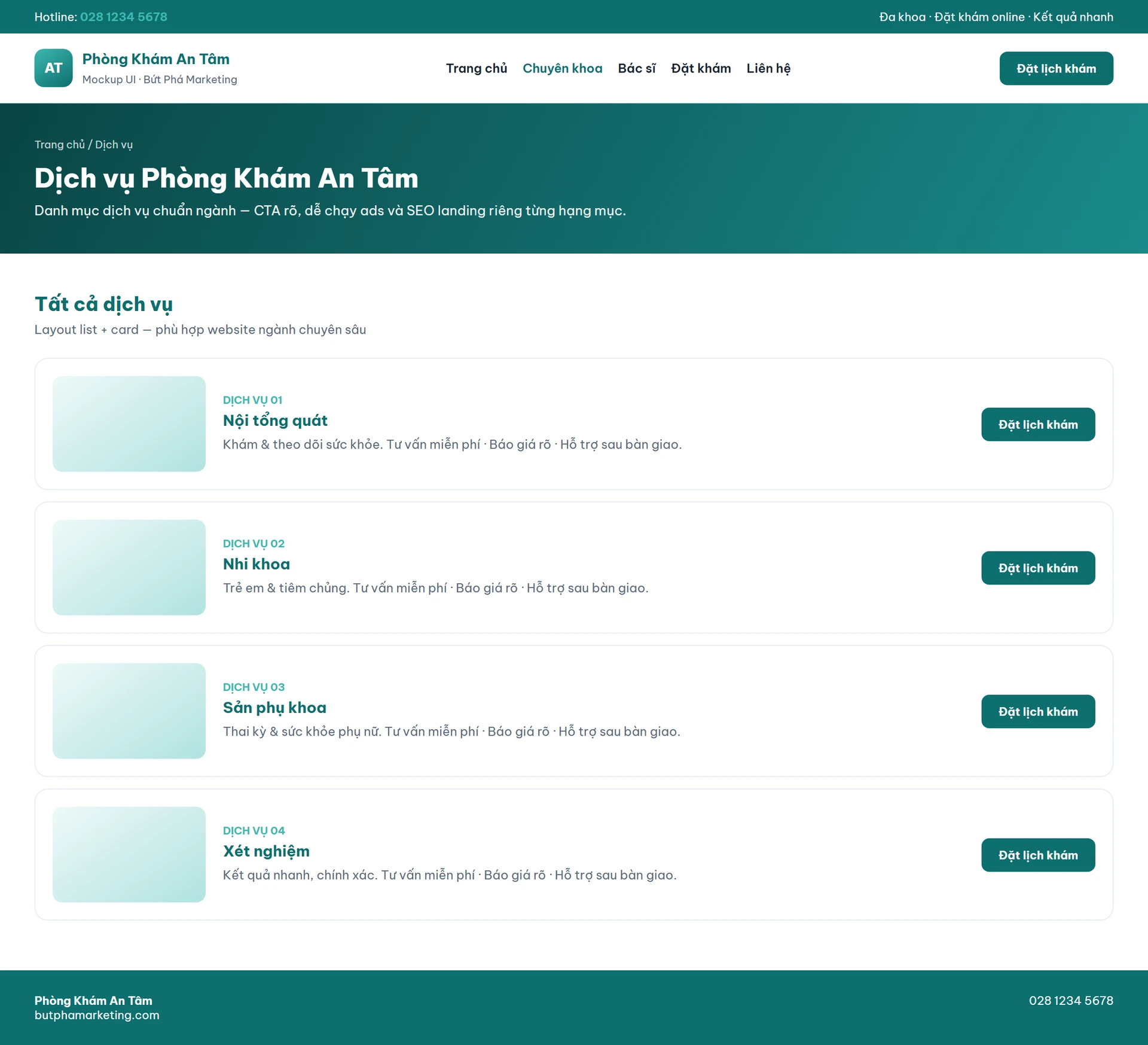 Thiết kế website phòng khám đa khoa