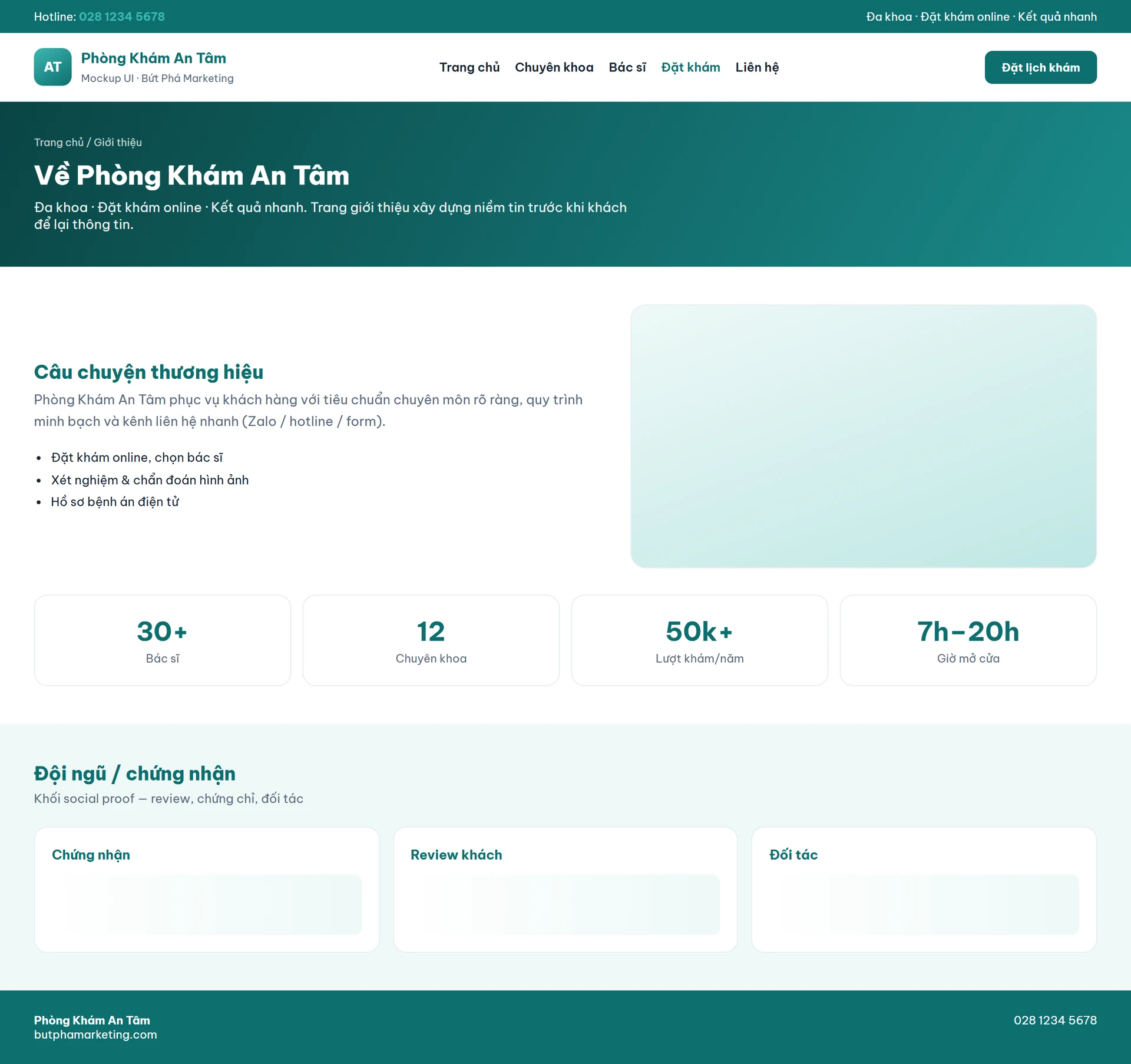Giao diện đặt lịch khám bệnh online
