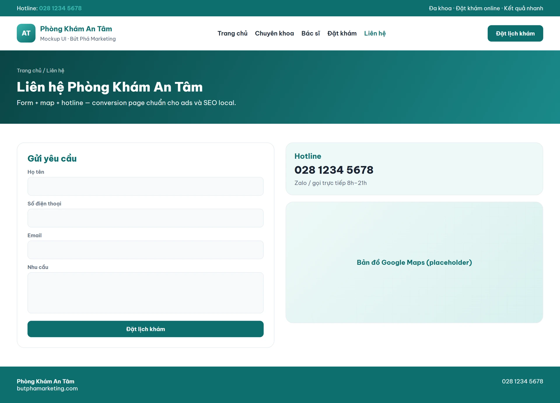Mẫu thiết kế website phòng khám chuẩn SEO